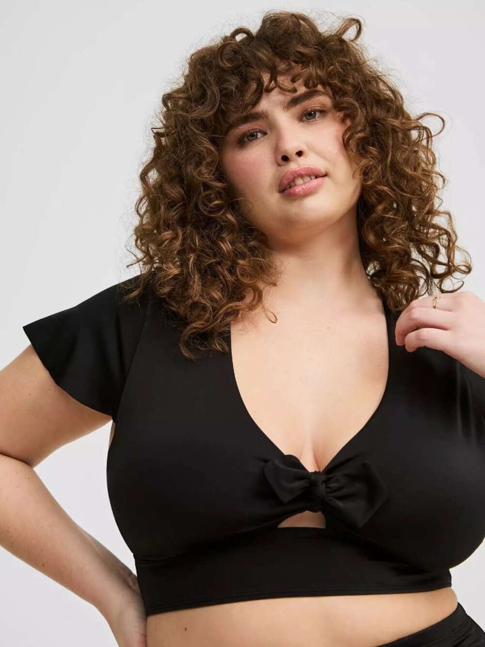 Wireless Flutter Sleeve Bikini Top Size 6X (30/32)